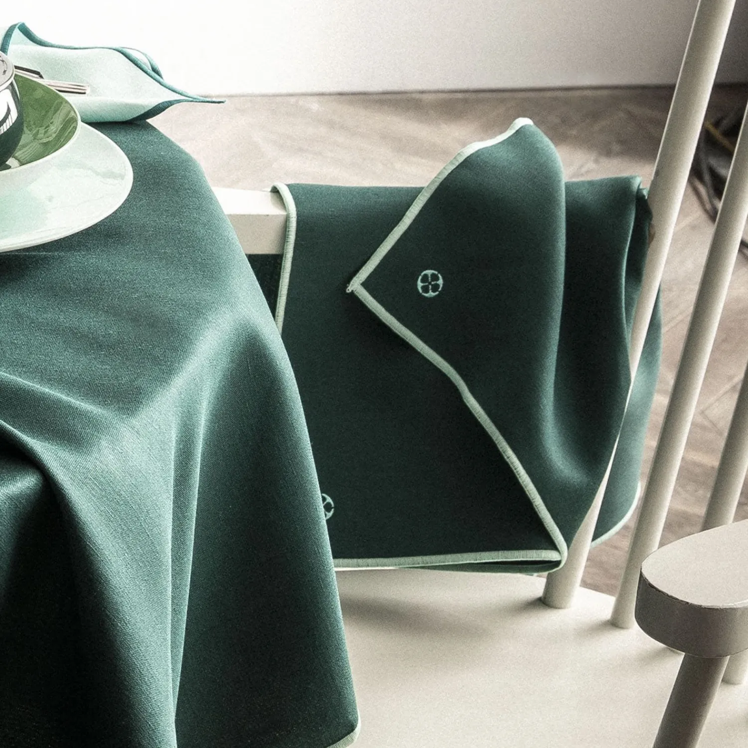 Degrenne Emerald Green Cotton & Linen Shades